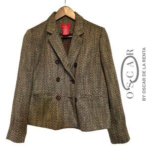 O by Oscar De La Renta | Blazer, Brown Tweed, Size 6P